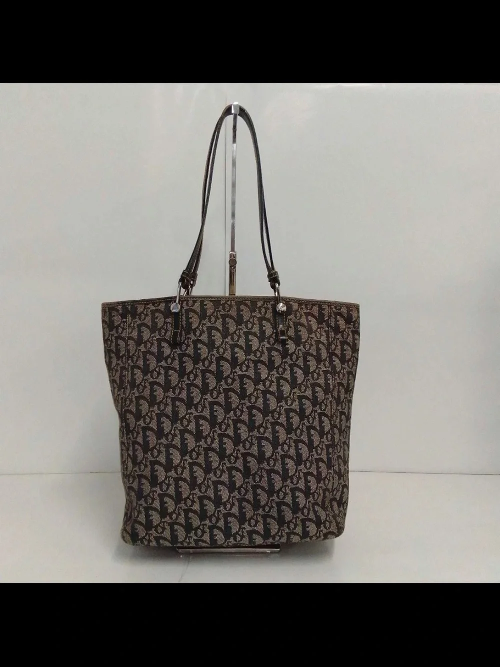 Dior Brown Monogram Canvas Tote with Long Straps